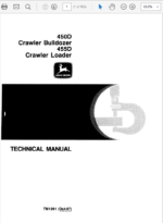 John Deere 450D, 455D Crawler Bulldozer Loader Service Manual
