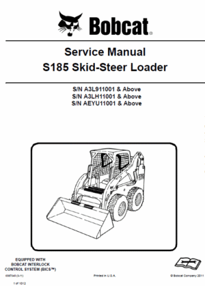 Bobcat S185 Skid-Steer Loader Service Manual