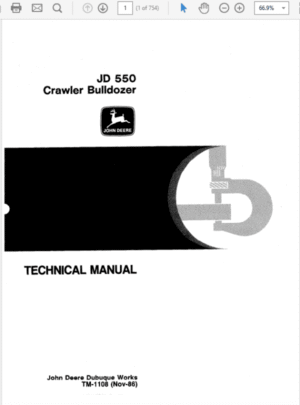 John Deere 550 Crawler Bulldozer Service Manual TM1108