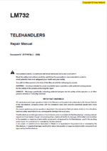 New Holland LM732 Telehandlers Service Manual