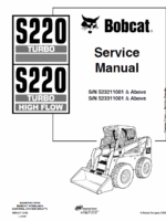 Bobcat S220 Turbo Skid-Steer Loader Service Manual