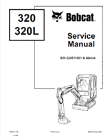 Bobcat 320, 320L and 322 Excavator Service Manual