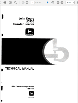 John Deere 555 Crawler Loader Service Manual