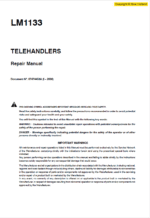New Holland LM1133 Telehandlers Service Manual