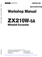 Hitachi ZX210W-5A ZAXIS Excavator Repair Manual
