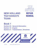 New Holland TG215, TG245, TG275, TG305 Tractor Service Manual