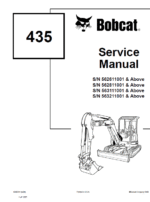 Bobcat 435 Compact Excavator Repair Service Manual