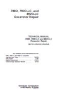 John Deere 790D, 790D-LC, 892D-LC Excavator Repair Service Manual