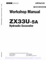 Hitachi ZX33U-5A Mini Excavator Service Repair Manual