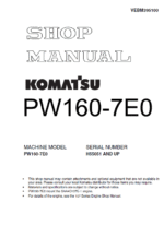 Komatsu PW160-7E0 Excavator Service Manual