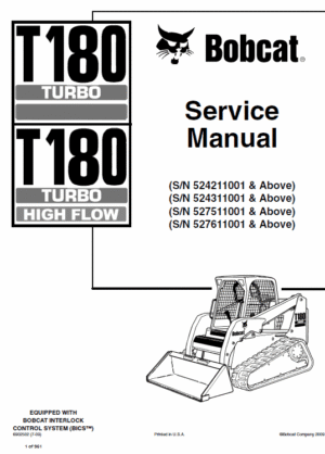 Bobcat T180 Turbo, T180 Turbo High Flow Loaders Service Manual