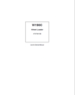 New Holland W190C Wheel Loader Service Manual