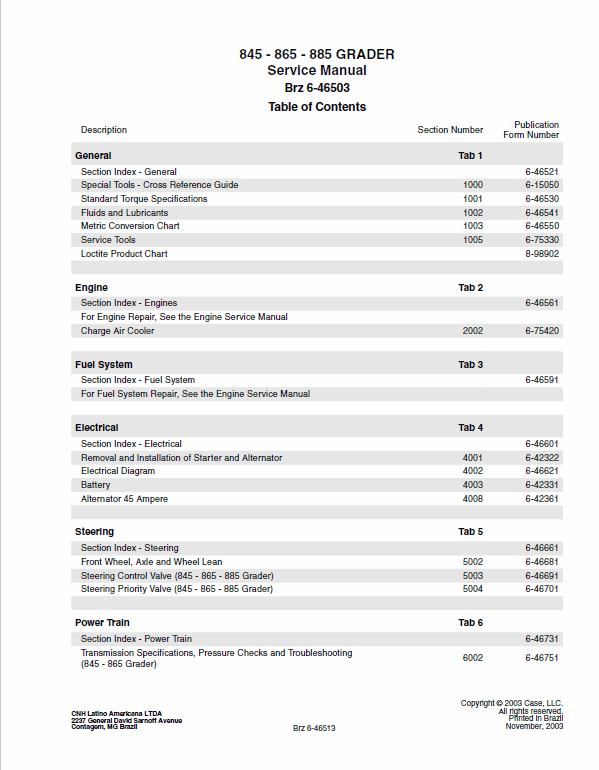 Case 845 865 885 Motor Grader Service Manual