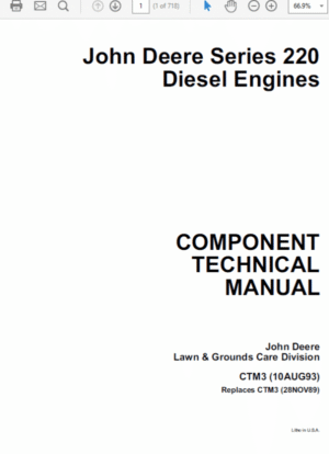 John Deere 220 Diesel Engines Service Manual