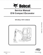 Bobcat E16 Excavator Repair Service Manual