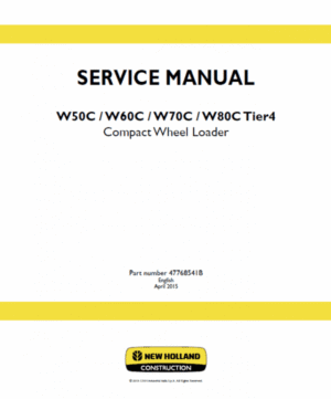 New Holland W70C W80C Tier4 Wheel Loader Service Manual