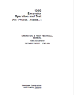 John Deere 130GLC Excavator Repair Services Manual SN