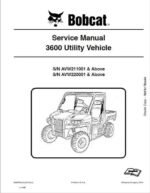 Bobcat 3600 Toolcat Utility Vehicle Service Repair Manual