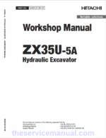 Hitachi ZX35U-5A Mini Excavator Service Repair Manual