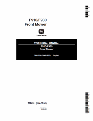 John Deere F910, F930 Front Mower Repair Technical Manual