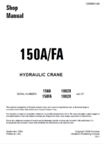 Komatsu 150A 150FA Hydraulic Crane Service Repair