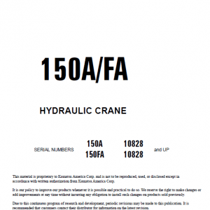 Komatsu 150A and 150FA Hydraulic Crane Service Manual