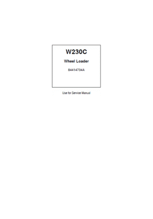 New Holland W230C Wheel Loader Service Manual