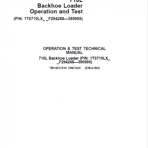 John Deere 710L Backhoe Loader Repair Services Manual