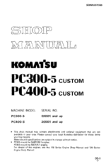Komatsu PC400-5 400LC-5 400HD-5 Service Repair Manual