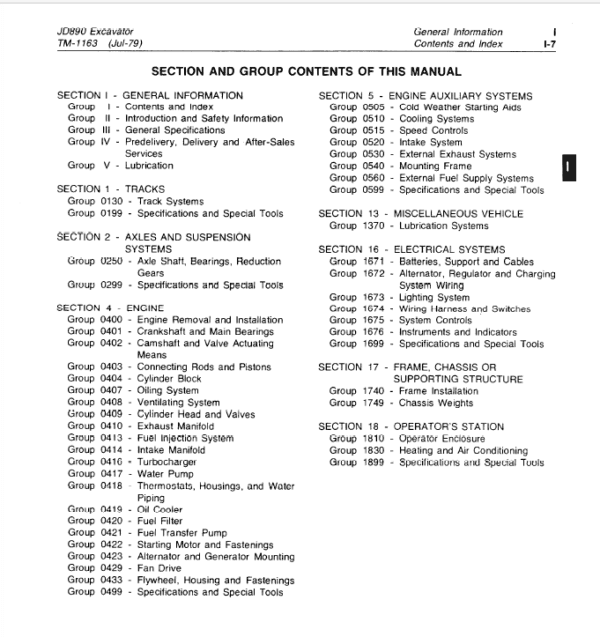 John Deere 890 Excavator Service Manual - Image 3