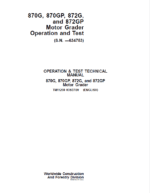 John Deere 870G, 870GP, 872G, 872GP Grader Technical Manual