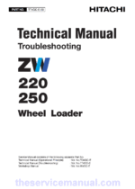 Hitachi ZW220, ZW250 Wheel Loader Service Repair Manual