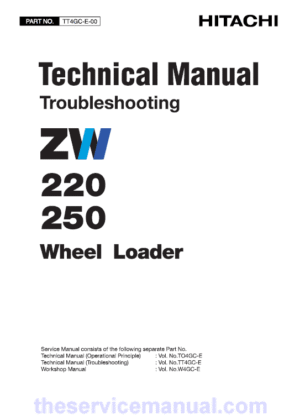 Hitachi ZW220, ZW250 Wheel Loader Service Repair Manual