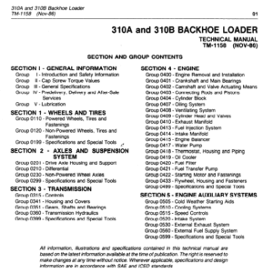 John Deere 310A, 310B Backhoe Loaders Service Manual - Image 3