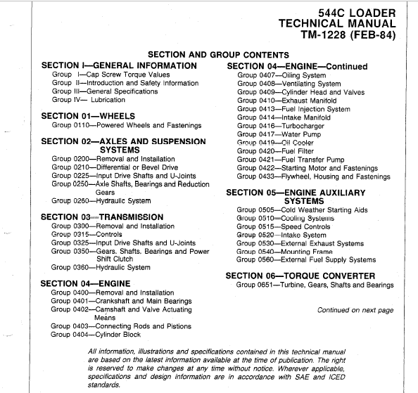John Deere 544C Loader Repair Technical Manual - Image 3