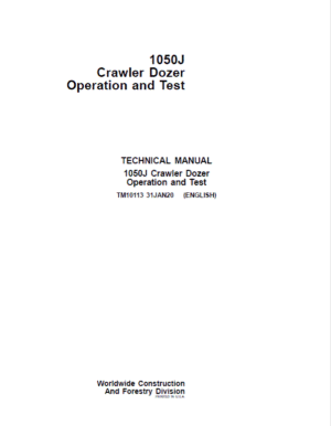 John Deere 1050J Crawler Dozer Service Manual