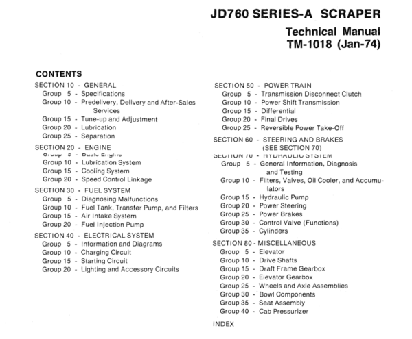 John Deere 760A Scraper Service Manual - Image 3