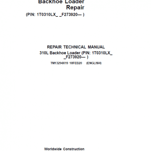 John Deere 310L Backhoe Loader Repair Service Manual