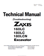 Hitachi Zaxis 160LC and Zaxis 180LC Excavator Service Repair Manual
