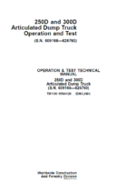 John Deere 250D, 300D Articulated Dump Truck Repair Manual