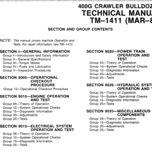 John Deere 400G Crawler Bulldozer Service Manual TM1411 - Image 4