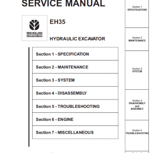 New Holland EH35 Compact Excavator Service Manual - Image 2
