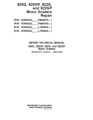 John Deere 620G, 620GP, 622G, 622GP Grader Technical Manual