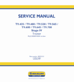New Holland T9.600, T9.645, T9.700 Tractor Service Manual