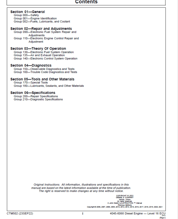 John Deere 4045, 6068 – Level 16 ECU Engine Repair Service Manual - Image 3