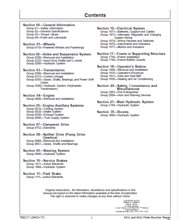John Deere 643J, 843J Feller Buncher Service Repair Manual - Image 3