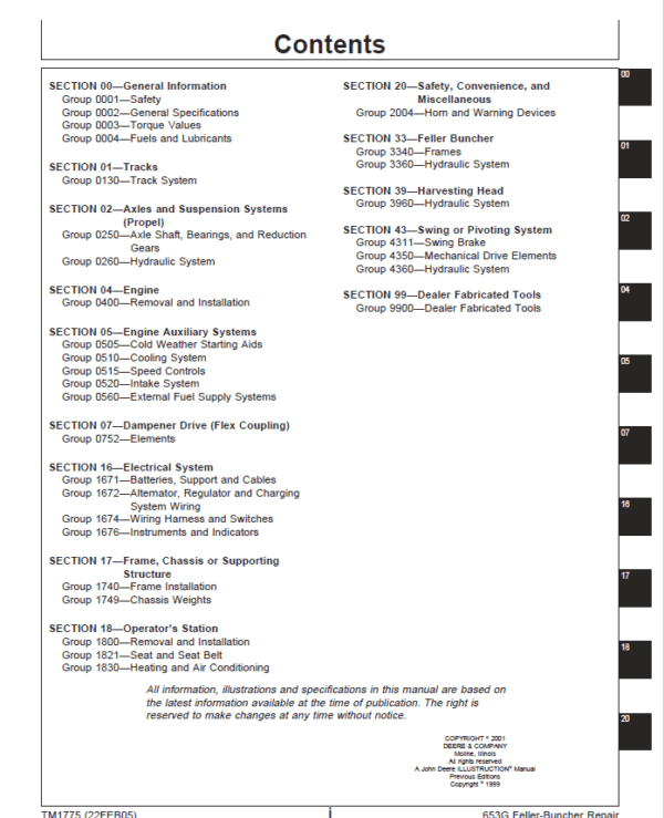 John Deere 653G Feller Buncher Services Repair Manual - Image 3