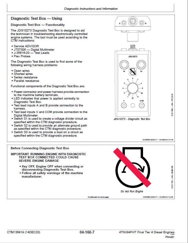 John Deere 4TNV94FHT Diesel Engine Tier 4 Service Manual - Image 4