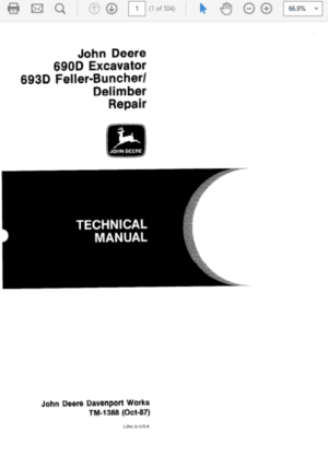 John Deere 690D, 693D Excavator Service Manual