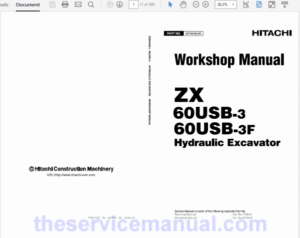 Hitachi ZX60USB-3, ZX60USB-3F Excavator Service Repair Manual